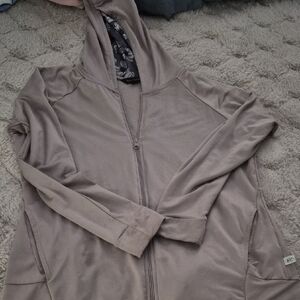 Kay Unger Taupe Hoodie Sweatshirt